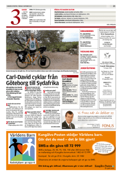 Carl-David cyklar från Göteborg till Sydafrika