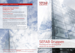 Produktblad SEFAB Gruppen AB