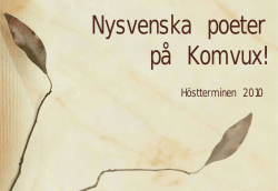 Nysvenska poeter!
