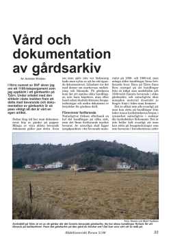 Artikel i Släkthistoriskt forum om gårdsarkiv (PDF)