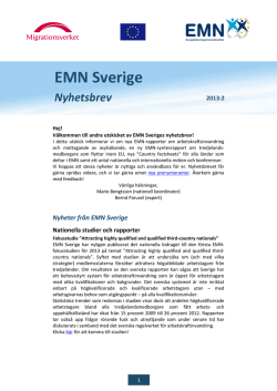EMN Sverige Nyhetsbrev 2013:2
