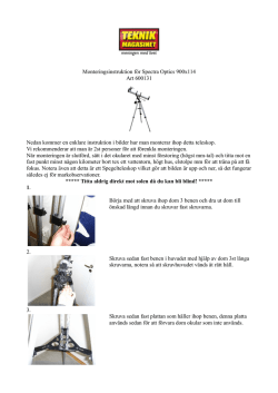 Monteringsinstruktion för Spectra Optics 900x114 Art 600131 Nedan