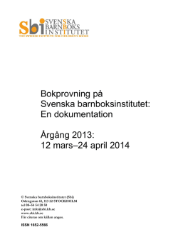 2013 års utgivning - Svenska barnboksinstitutet
