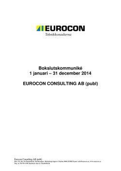 Eurocon bokslutskommunike_2014