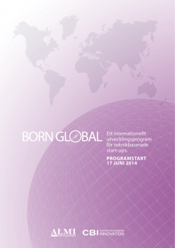 BORN GL BAL Ett internationellt utvecklingsprogram