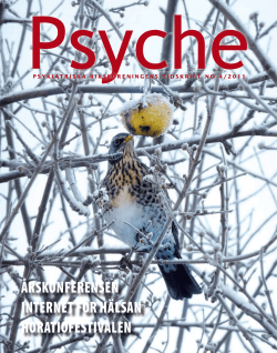 Tidningen Psyche nr 4 – 2011 - Psykiatriska Riksföreningen.