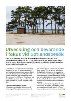 Utveckling och bevarande i fokus vid Gotlandsbesök