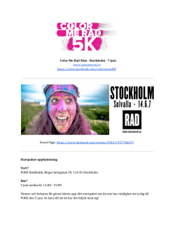 Color Me Rad 5km - Stockholm - 7 juni www.colormerad.se https