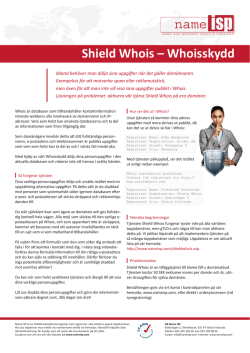 Shield Whois – Whoisskydd