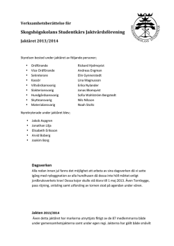 Bilaga 13a – Verksamhetsberättelse för JVF 2013