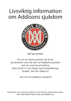 ivsviktig information - Svenska Addisonföreningen