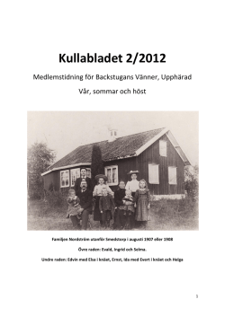 Kullabladet 2/2012 - Backstugans Vänner
