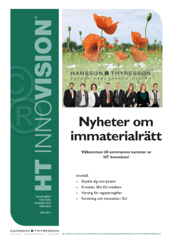 Ladda ner HT Innovision här - Hansson Thyresson Patentbyrå AB