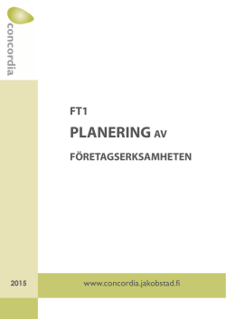FT1 Planering av företagsverksamheten - guide