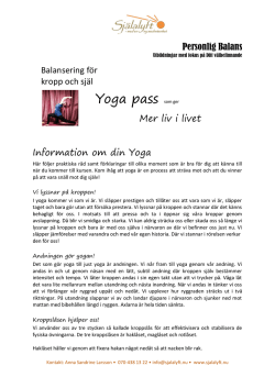 Yoga - Mer att veta