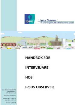 Ipsos Handbok för Fältpersonal