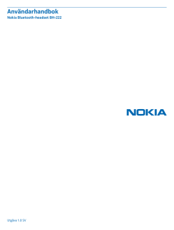Nokia Bluetooth-headset BH-222 Användarhandbok