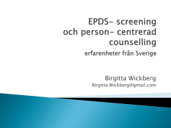 EPDS-screening och person-centrerad counselling fortbildning till