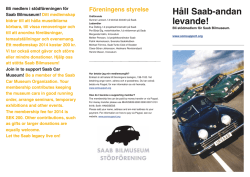 Håll Saab-andan levande! - Saab Car Museum Support Organization