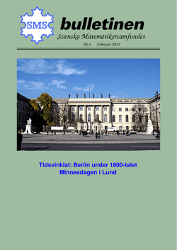 Februari 2013 - Svenska matematikersamfundet