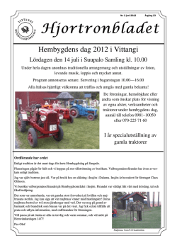 Hjortronbladet nr 2: 2012 - Vittangi Hembygdsförening
