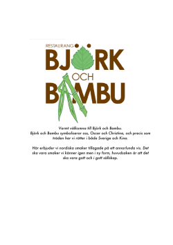 Se menyn - Björk och Bambu