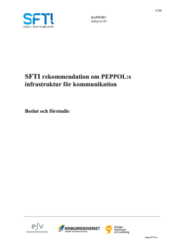 SFTI rekommendation om PEPPOL:s infrastruktur (PDF)