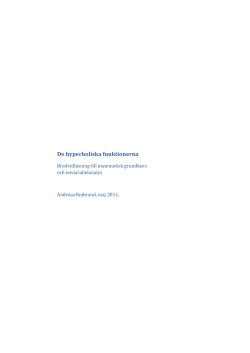 De hyperboliska funktionerna - Andreas Rejbrands webbplats
