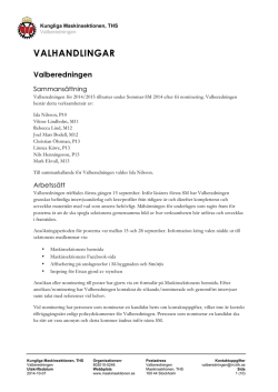 Valhandlingar Höst-SM 141014 - Kungliga Maskinsektionen, THS