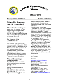 Medlemsblad Okt - Arlanda Flygsamlingar