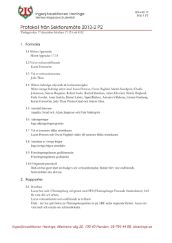 Protokoll SM 2013-12-17 - Ingenjörssektionen Haninge
