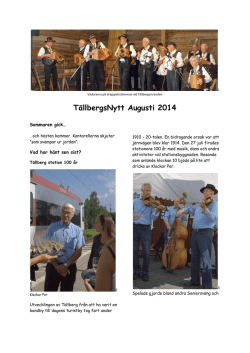 TällbergsNytt Augusti 2014