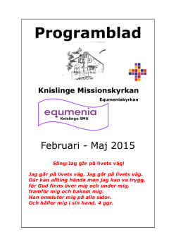 Programblad Knislinge Missionskyrkan