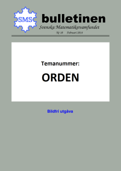 Februari 2014 - Svenska matematikersamfundet
