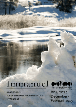 Immanuel december 2014 – februari 2015