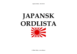 JAPANSK ORDLISTA - Kristianstad Kampsportcenter