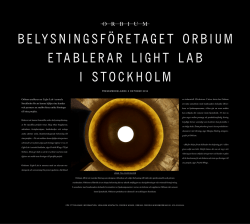 Orbium etablerar ett Light Lab i centrala Stockholm för att kunna