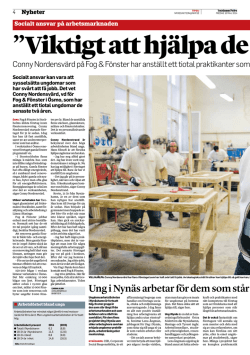 Ung i Nynäs arbetar för dem som står utanför arbe
