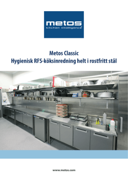 Metos Classic Hygienisk RFS-köksinredning helt i rostfritt stål