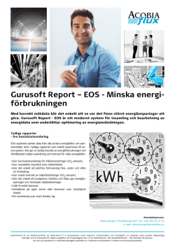 Gurusoft Report – EOS - Minska energi- förbrukningen