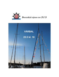 Beeenkåå njuus no 29/13 - Borgå Navigationsklubb rf.