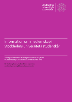 Information om medlemskap i Stockholms universitets studentkår
