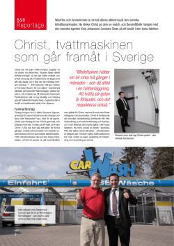 Christ, tvättmaskinen som går framåt i Sverige