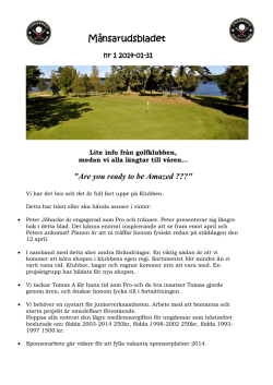 Månsarudsbladet - Töreboda Golfklubb