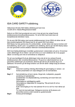 ISIA Card Safety 2014 - Svenska skidlärarföreningen