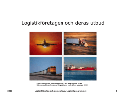 Logistikföretagen och deras utbud