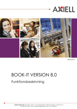 Funktionsbeskrivningar BOOK-IT 8.0