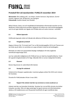 Styrelseprotokoll FUNQ 25 november 2014