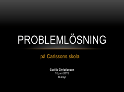 Problemlösning på Carlssons skola