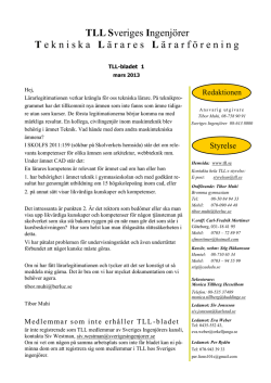 TLL-blad 2013-1 (2).pdf - TLL-Tekniska Lärares Lärarförening